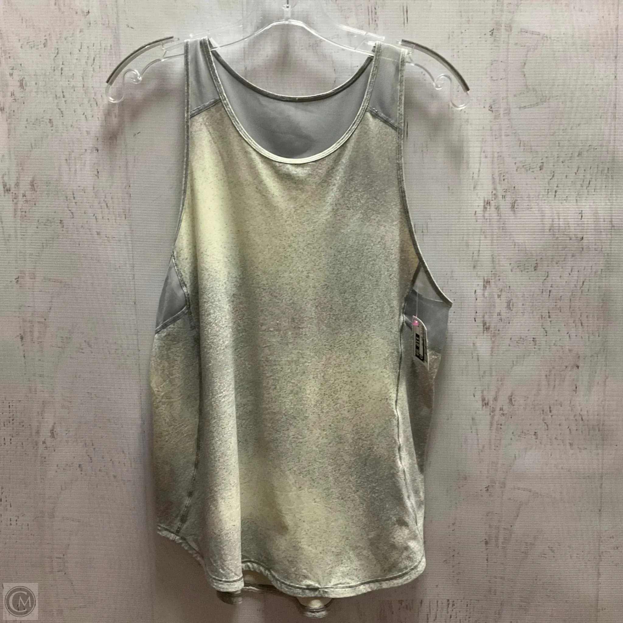 Athletic Tank Top By Lululemon In Grey & Yellow, Size: 8