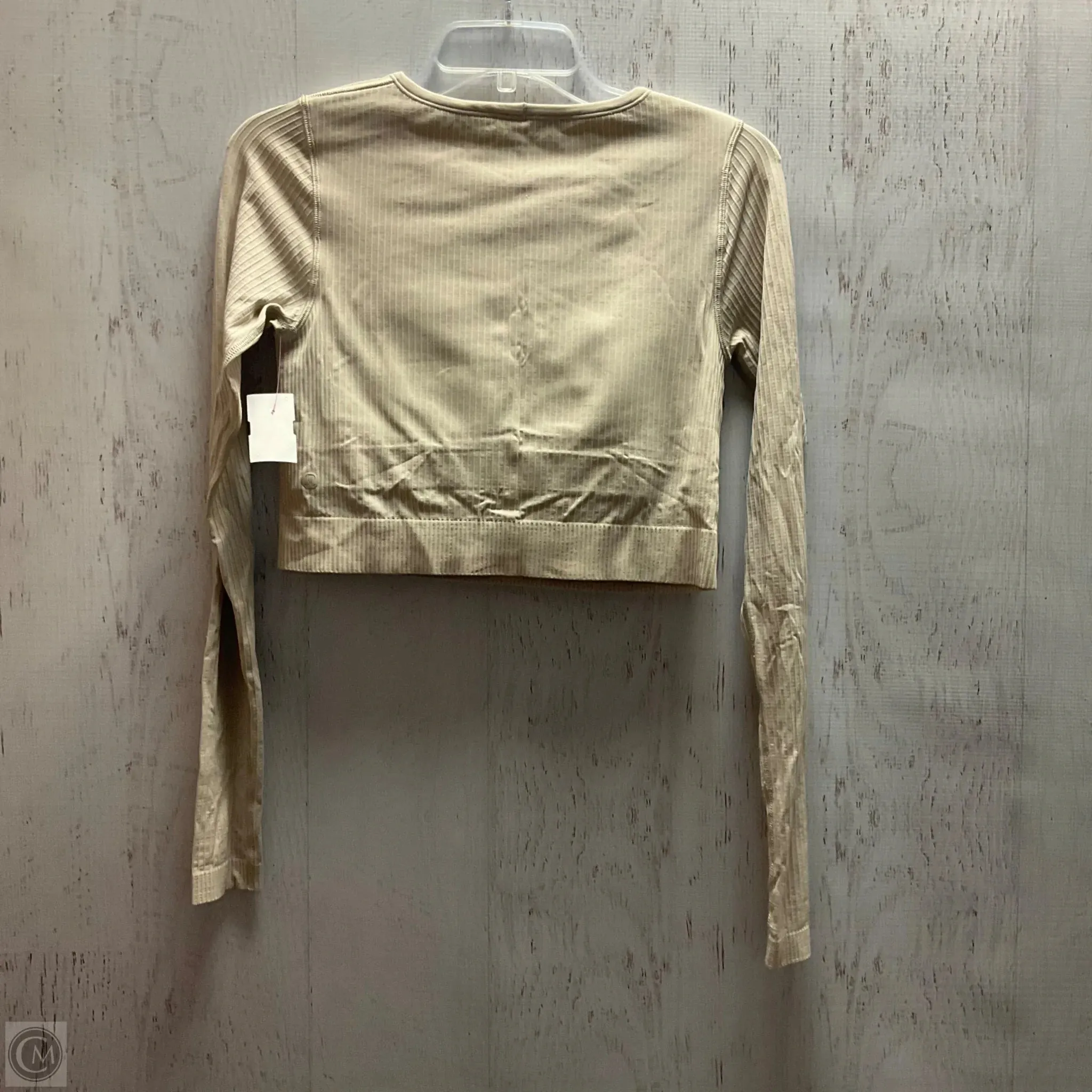 Athletic Top Long Sleeve Crewneck By Lululemon In Tan, Size: 8