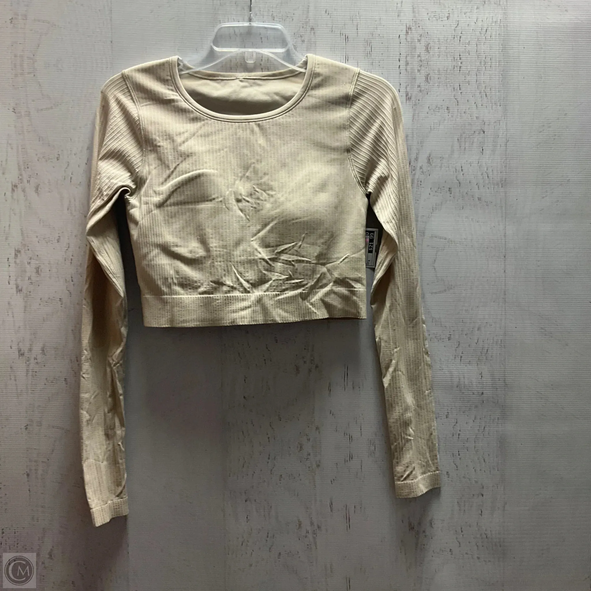 Athletic Top Long Sleeve Crewneck By Lululemon In Tan, Size: 8