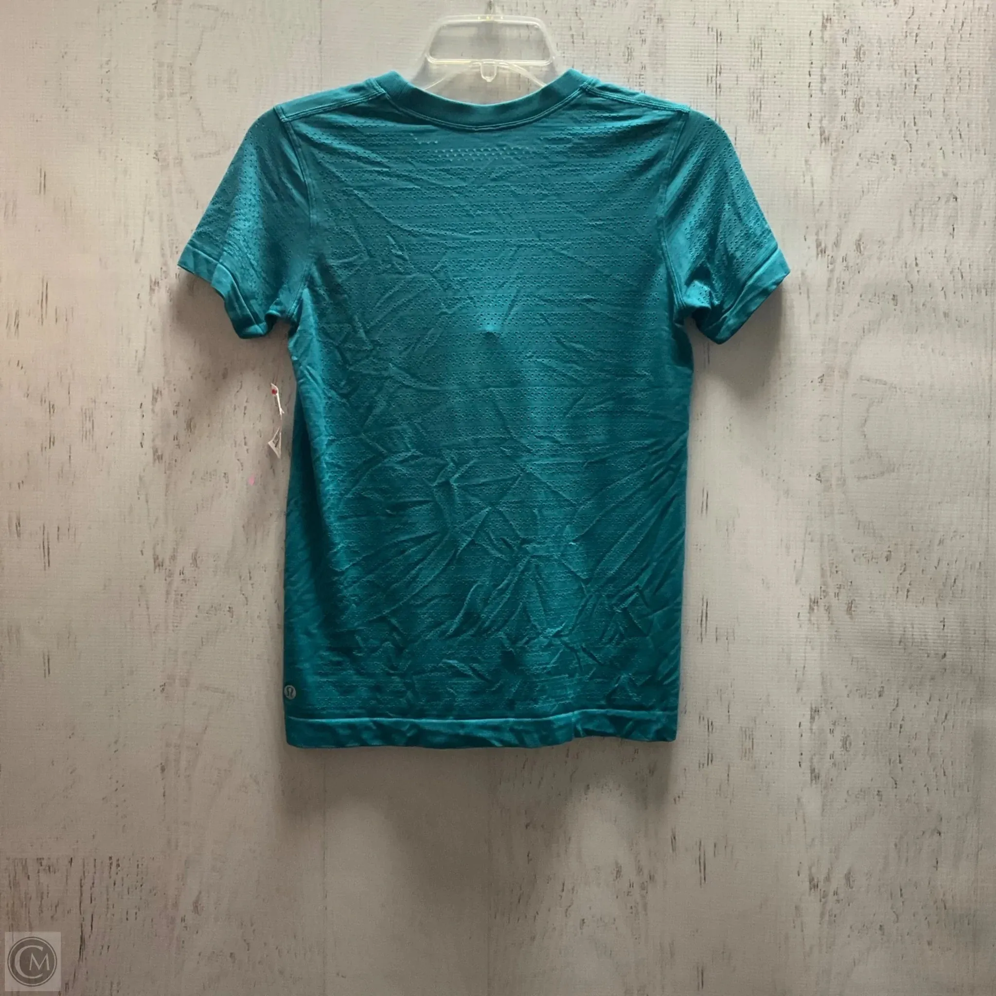 Athletic Top Short Sleeve By Lululemon In Teal, Size: 4