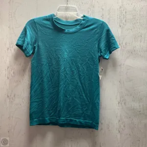 Athletic Top Short Sleeve By Lululemon In Teal, Size: 4