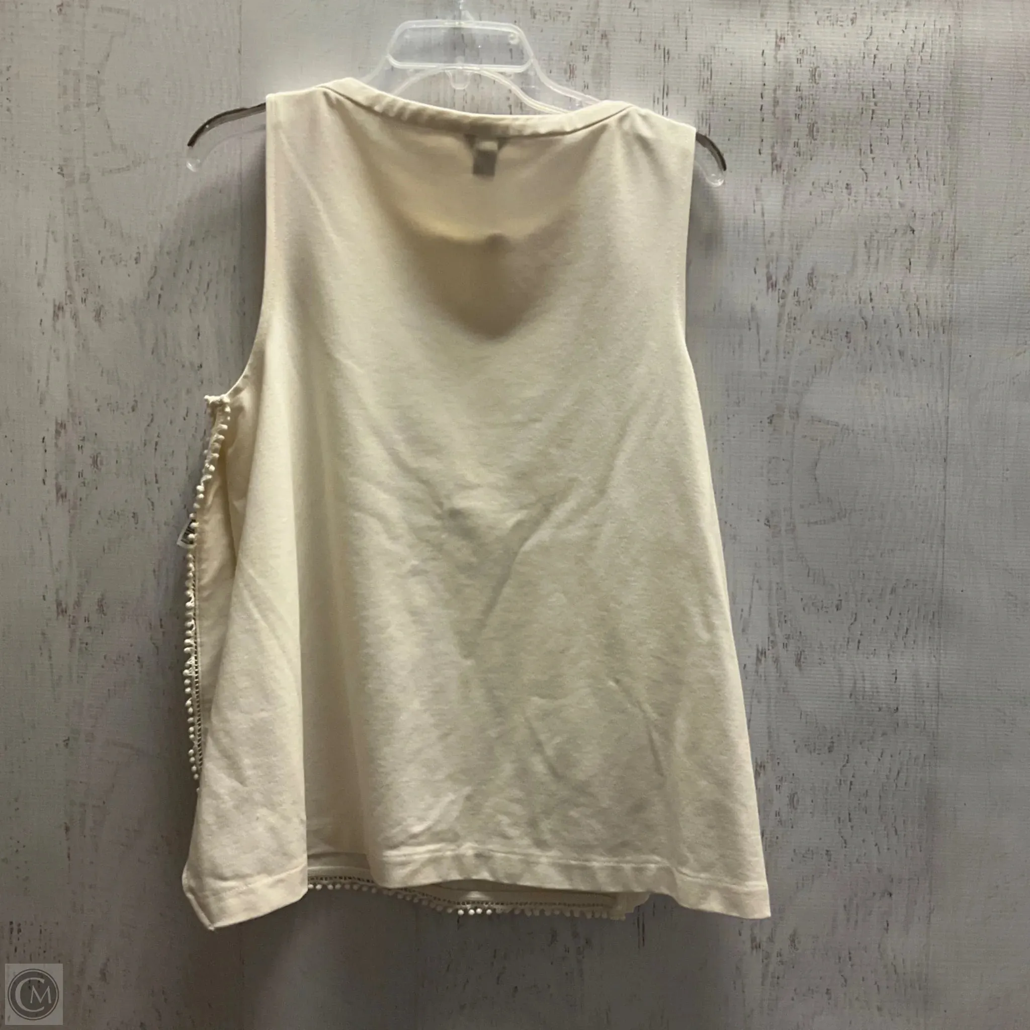 Blouse Sleeveless By Ann Taylor In White, Size: L