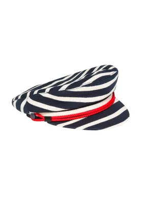 Casquette de Marin SAINT JAMES - en jersey de coton ray (MARINE/ECRU)