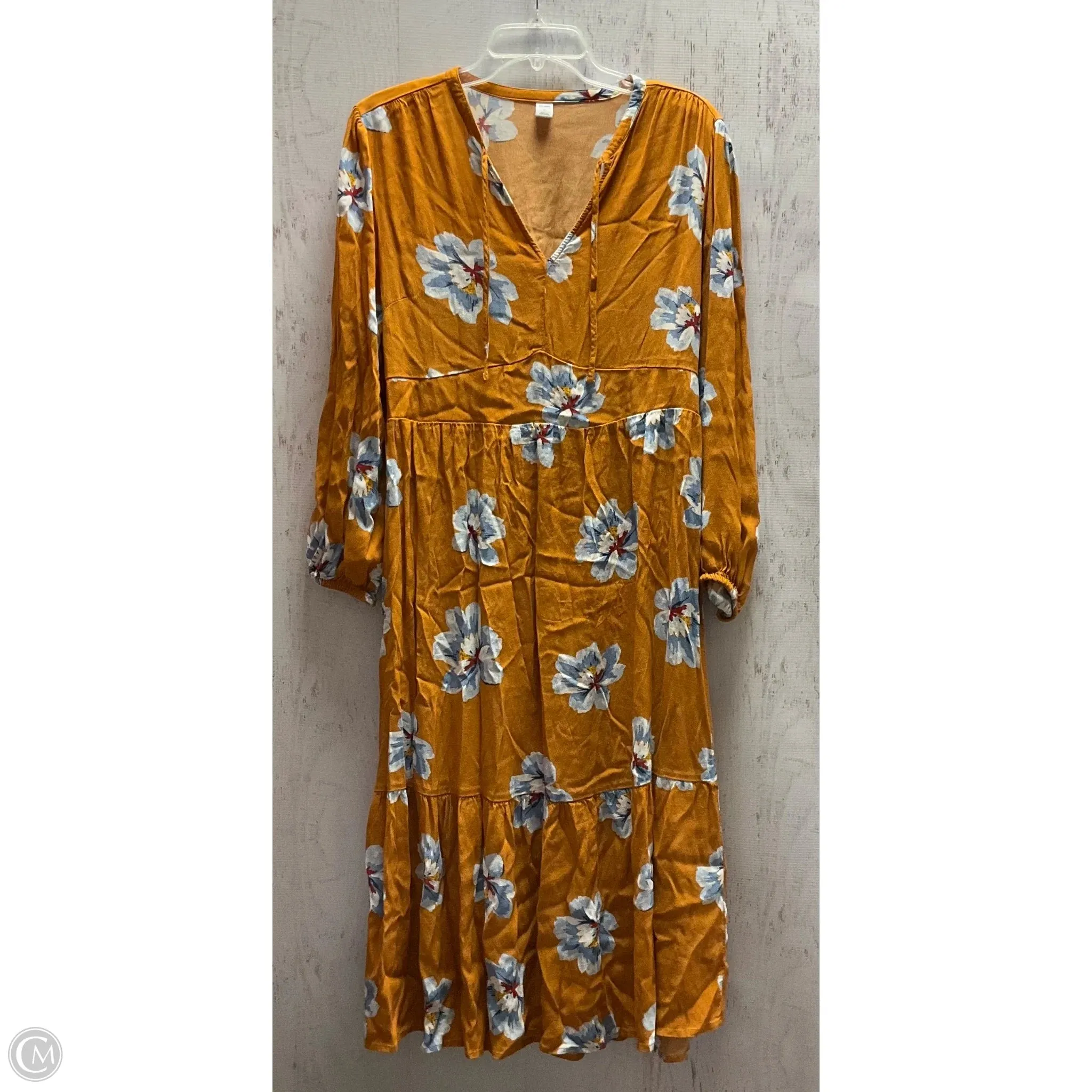 Dress Casual Midi By Old Navy In Yellow, Size: L