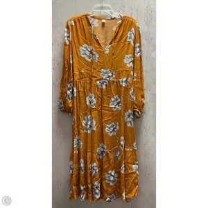 Dress Casual Midi By Old Navy In Yellow, Size: L