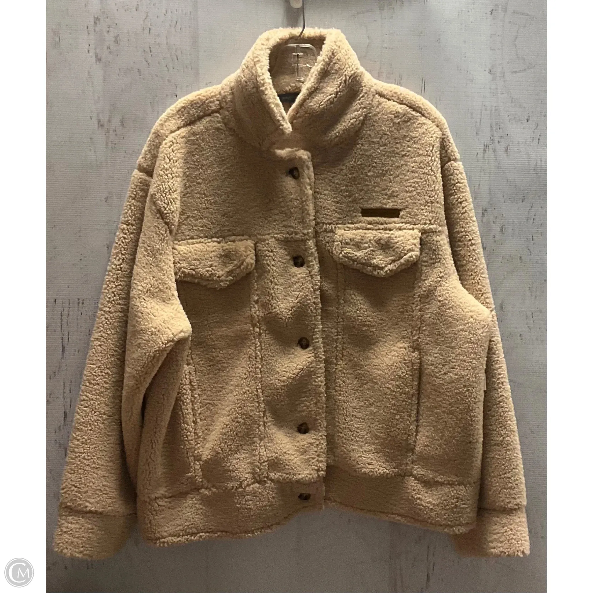 Jacket Fleece By Simply Southern In Tan, Size: Xl