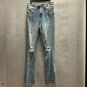 Jeans Straight By Frame In Blue Denim, Size: 4