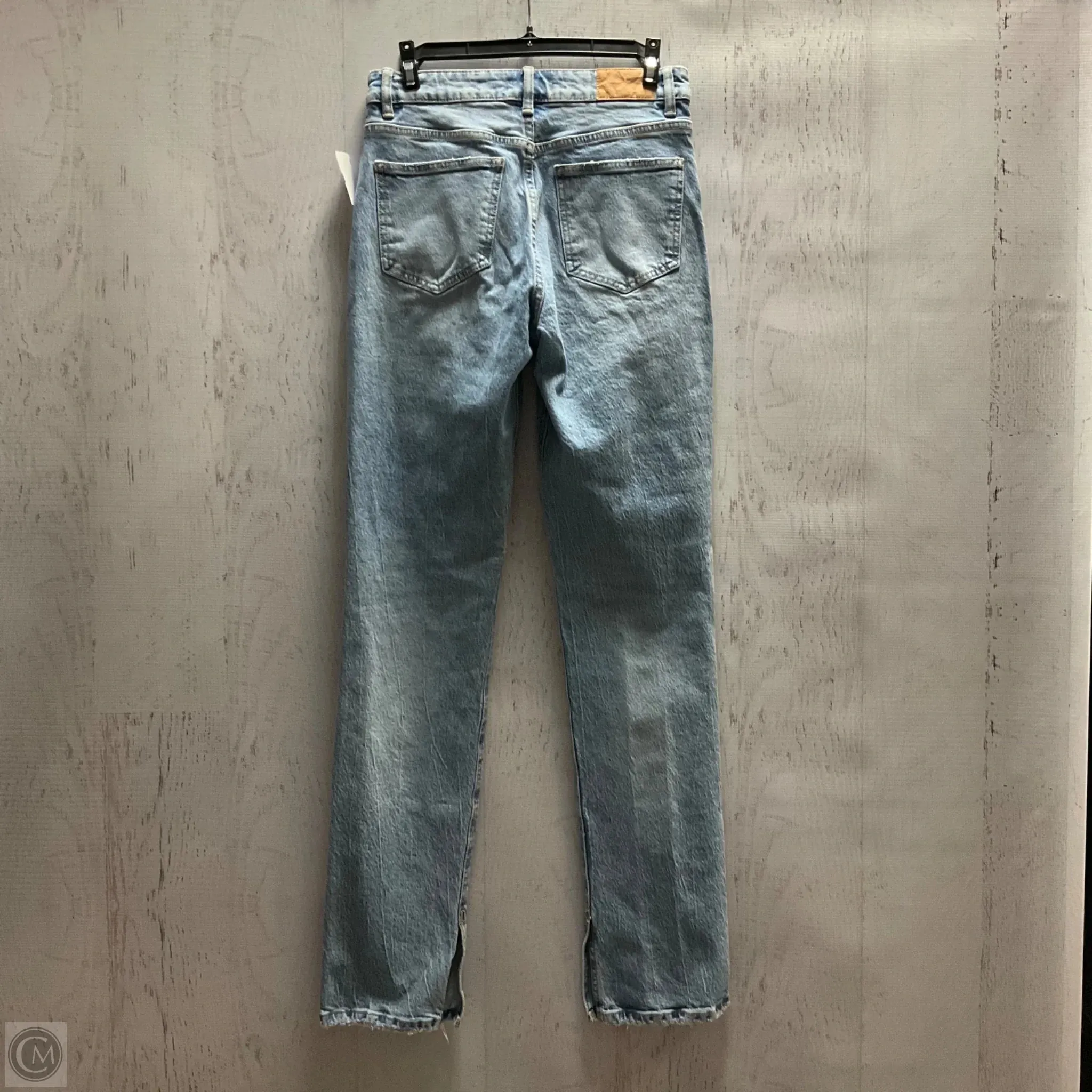 Jeans Straight By Zara In Blue Denim, Size: 4