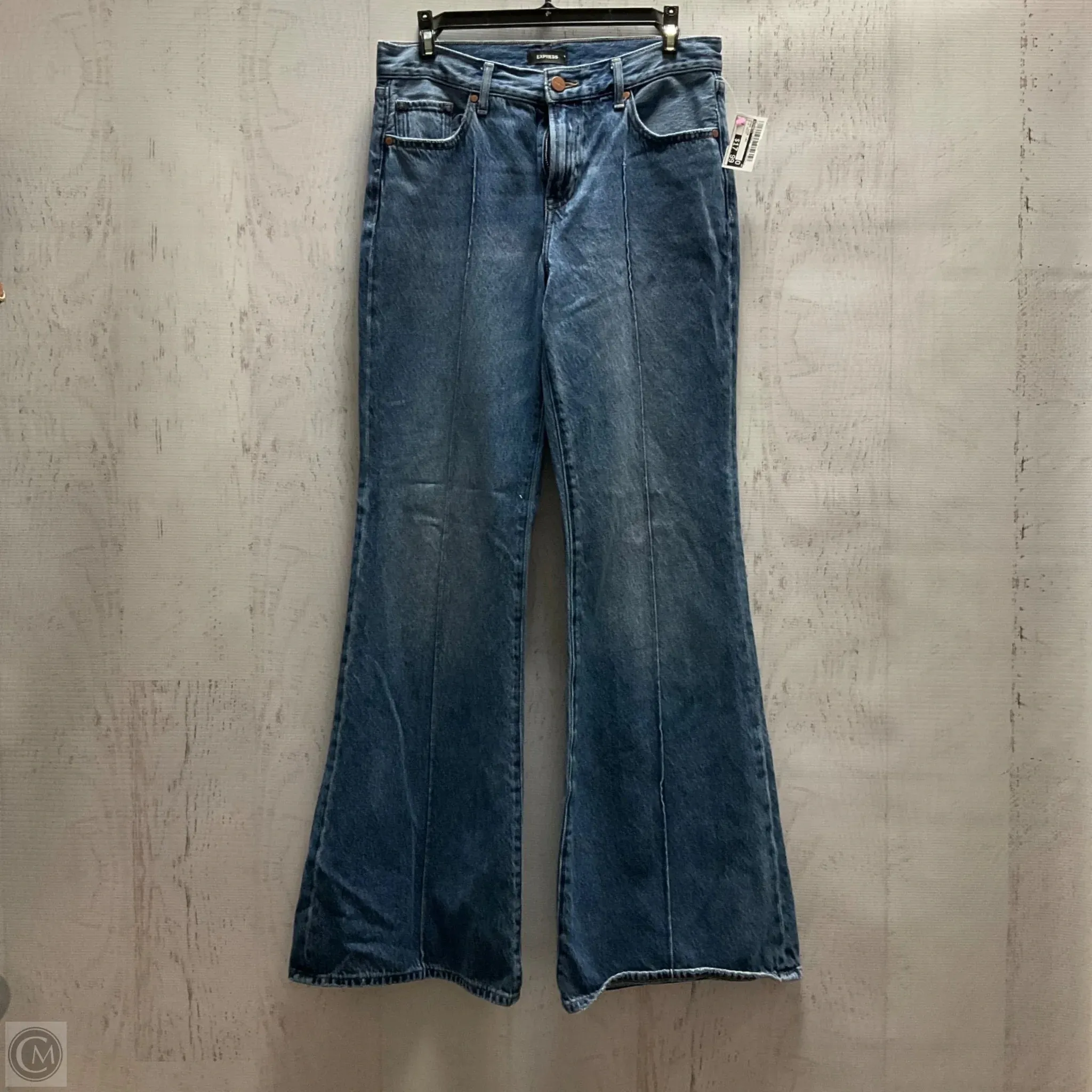 Jeans Wide Leg By Express In Blue Denim, Size: 2