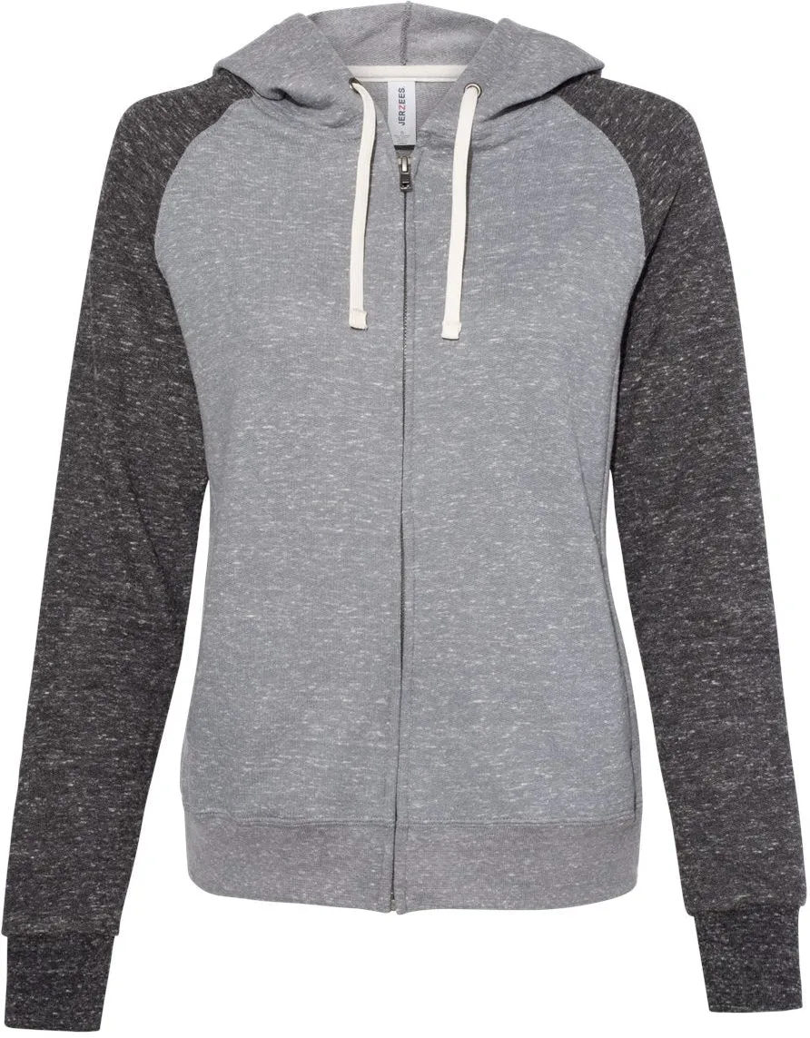Jerzees Ladies Snow Heather French Terry Full-Zip Hooded Sweatshirt