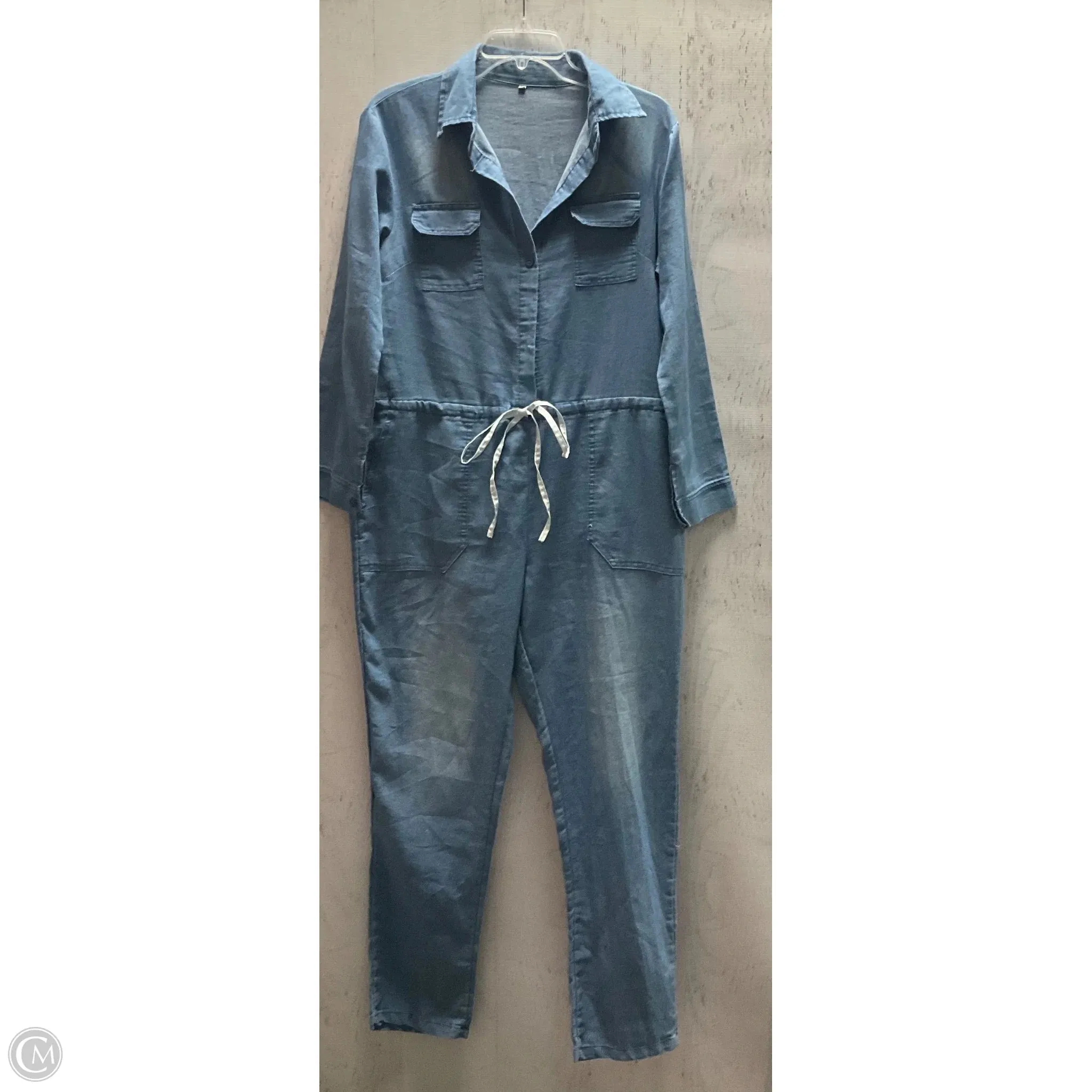 Jumpsuit By Clothes Mentor In Blue Denim, Size: L