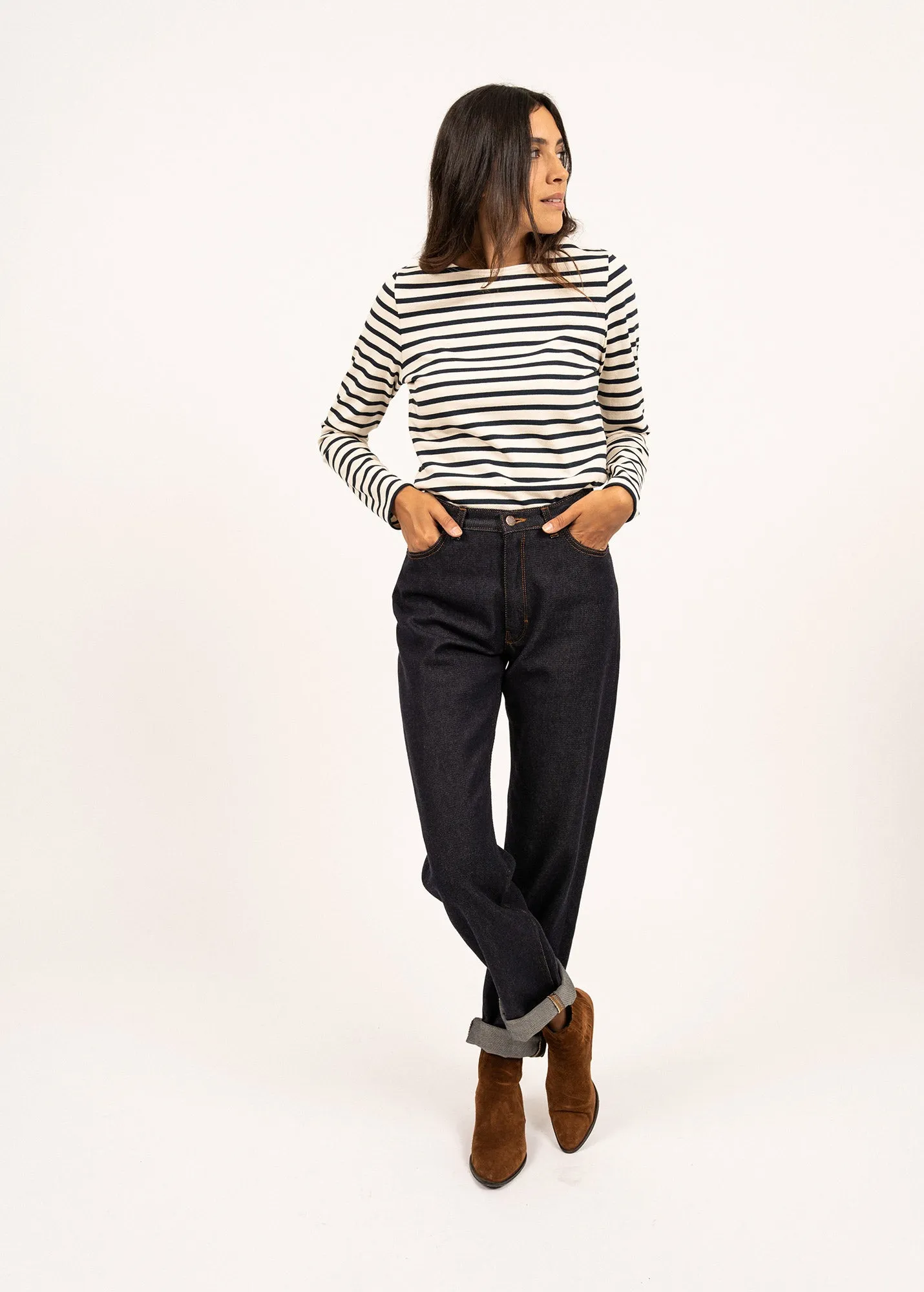Marinire Mridame - en coton pais (ECRU/MARINE)