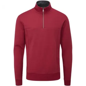Oscar Jacobson Hawkes 1/4 Zip Pullover - Dark Red