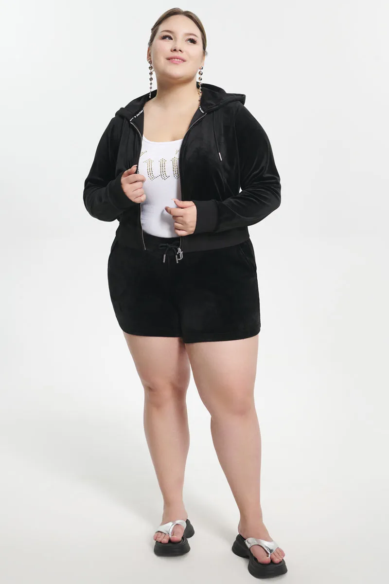 Plus-Size Big Bling Velour Shorts Juicy Couture