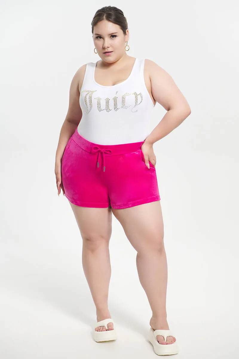 Plus-Size Big Bling Velour Shorts Juicy Couture