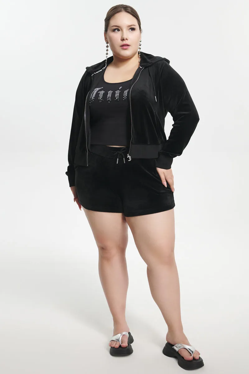 Plus-Size Big Bling Velour Shorts Juicy Couture
