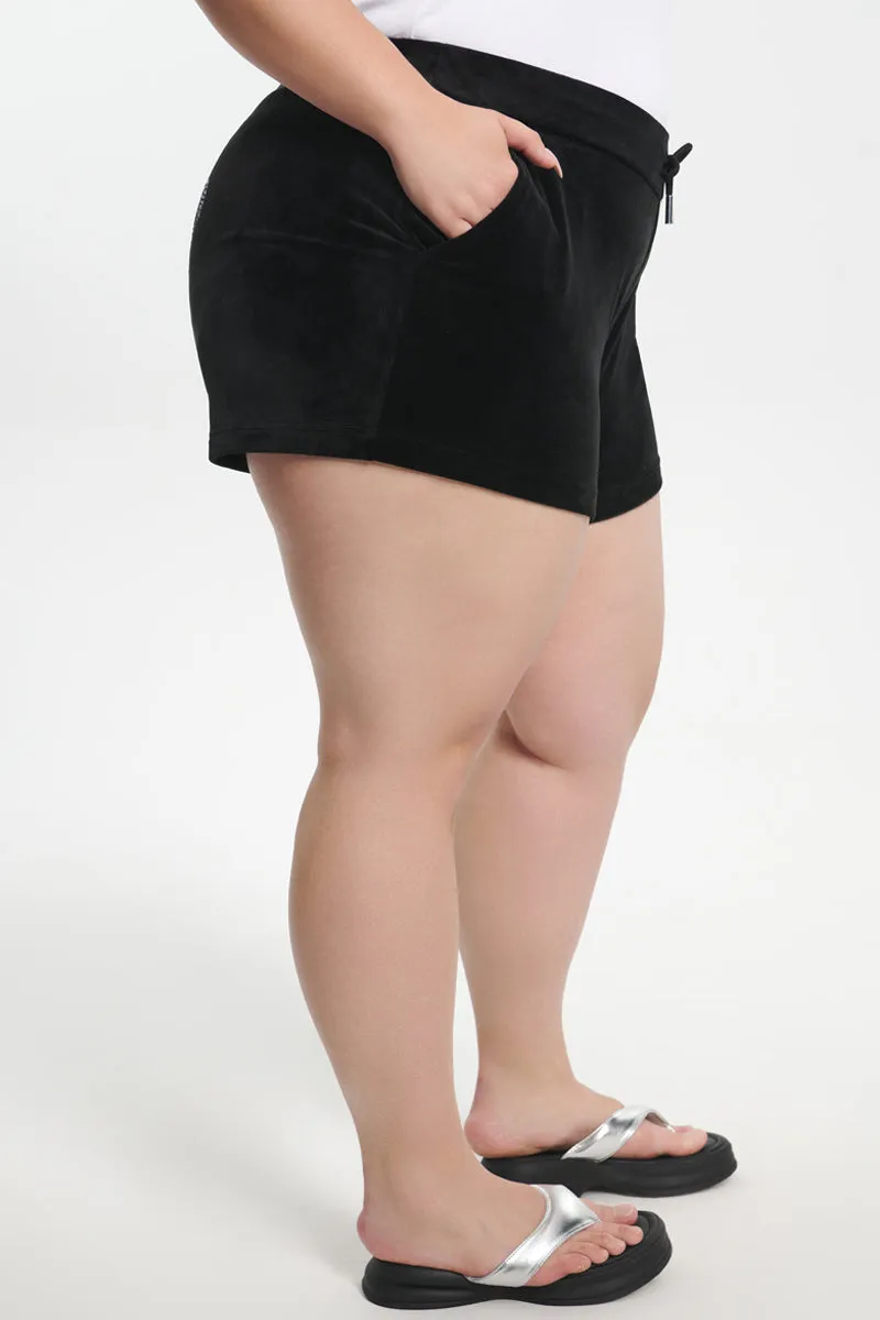 Plus-Size Big Bling Velour Shorts Juicy Couture