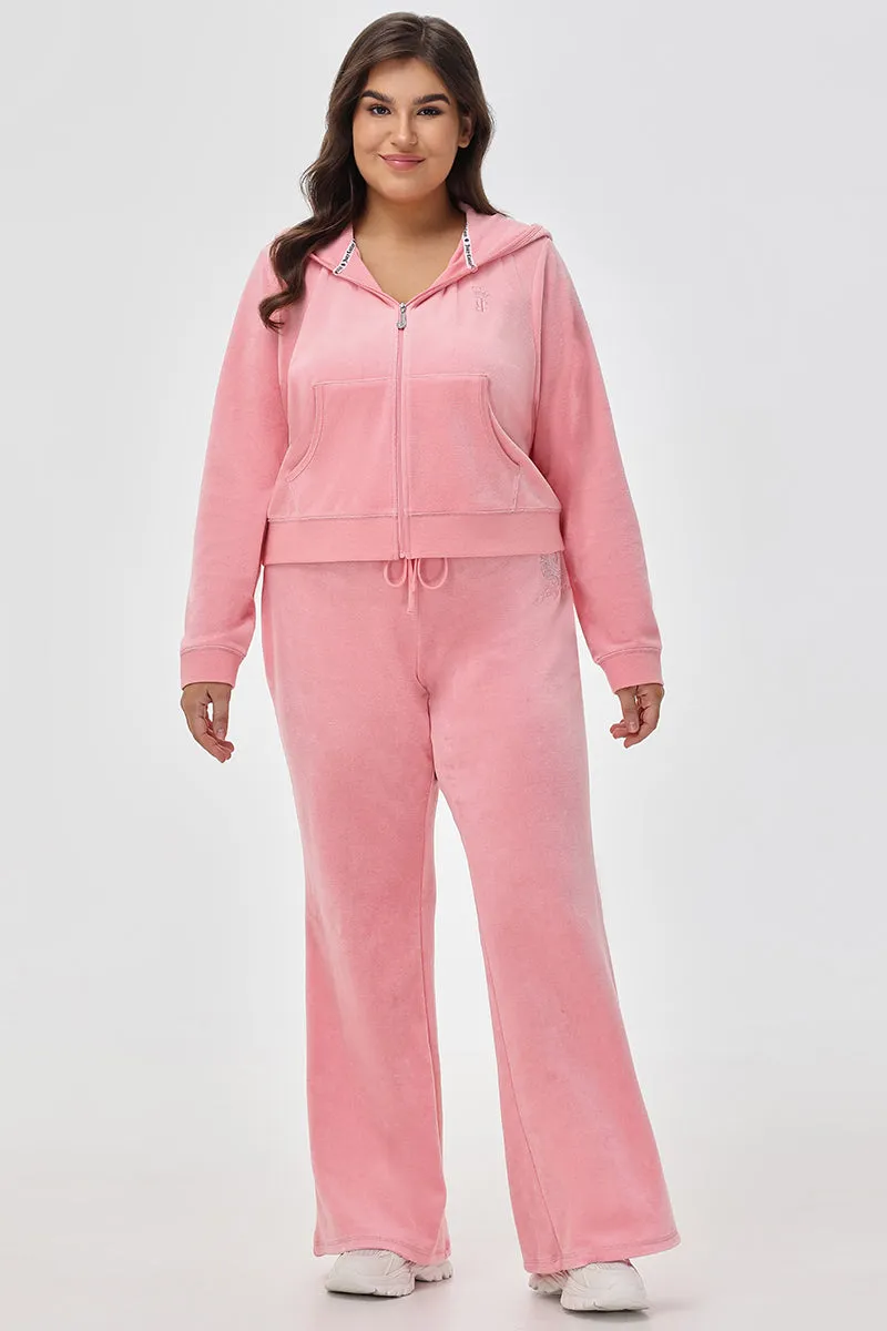 Plus-Size Crown Heritage Cotton Velour Hoodie Juicy Couture