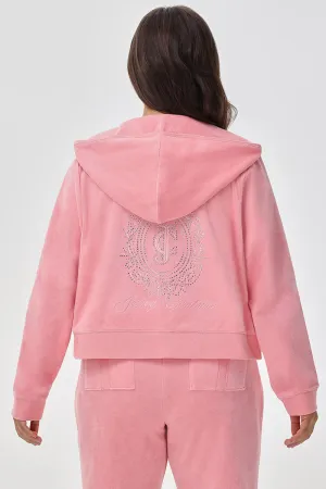 Plus-Size Crown Heritage Cotton Velour Hoodie Juicy Couture
