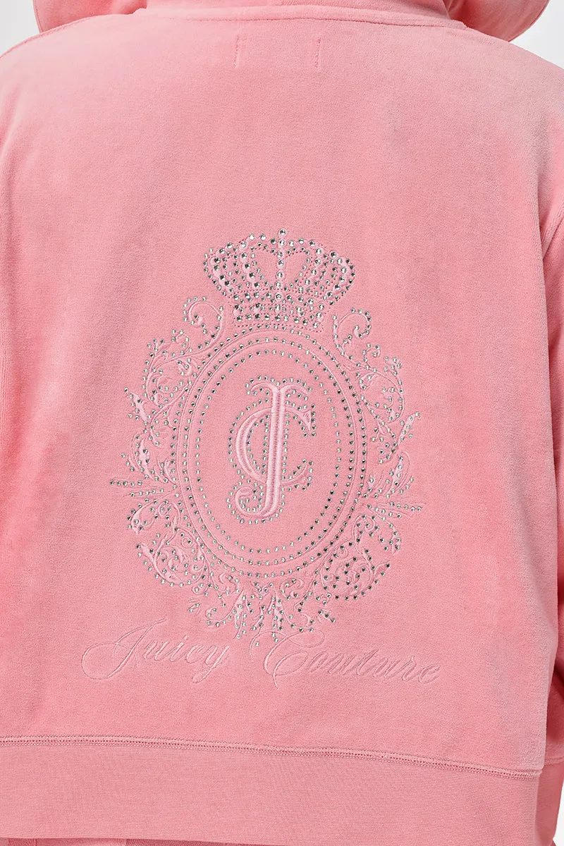 Plus-Size Crown Heritage Cotton Velour Hoodie Juicy Couture