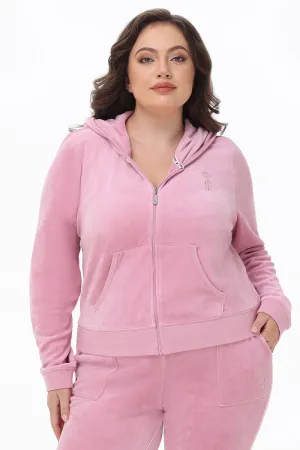 Plus-Size Heritage Cotton Velour Hoodie Juicy Couture