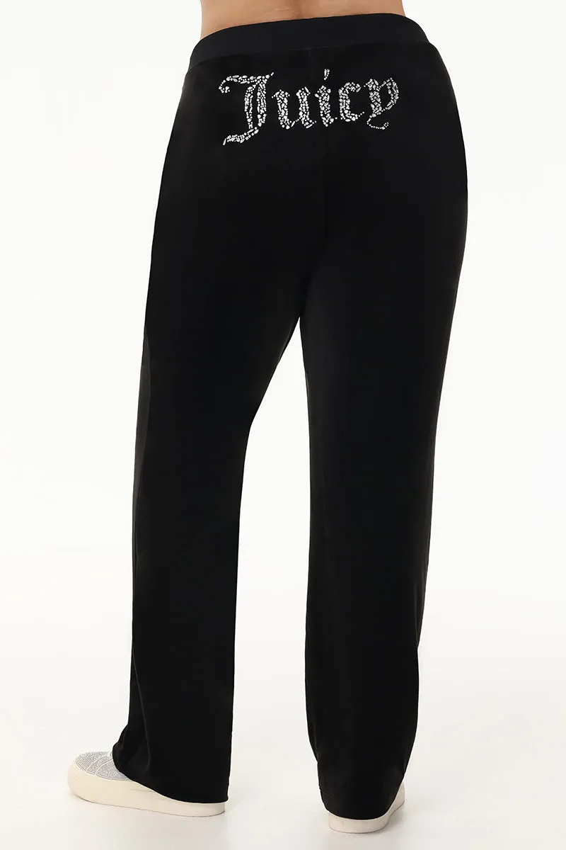Plus-Size Mixed Crystals Velour Track Pants Juicy Couture