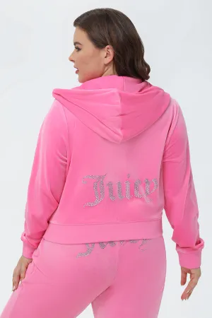 Plus-Size OG Big Bling Velour Hoodie Juicy Couture