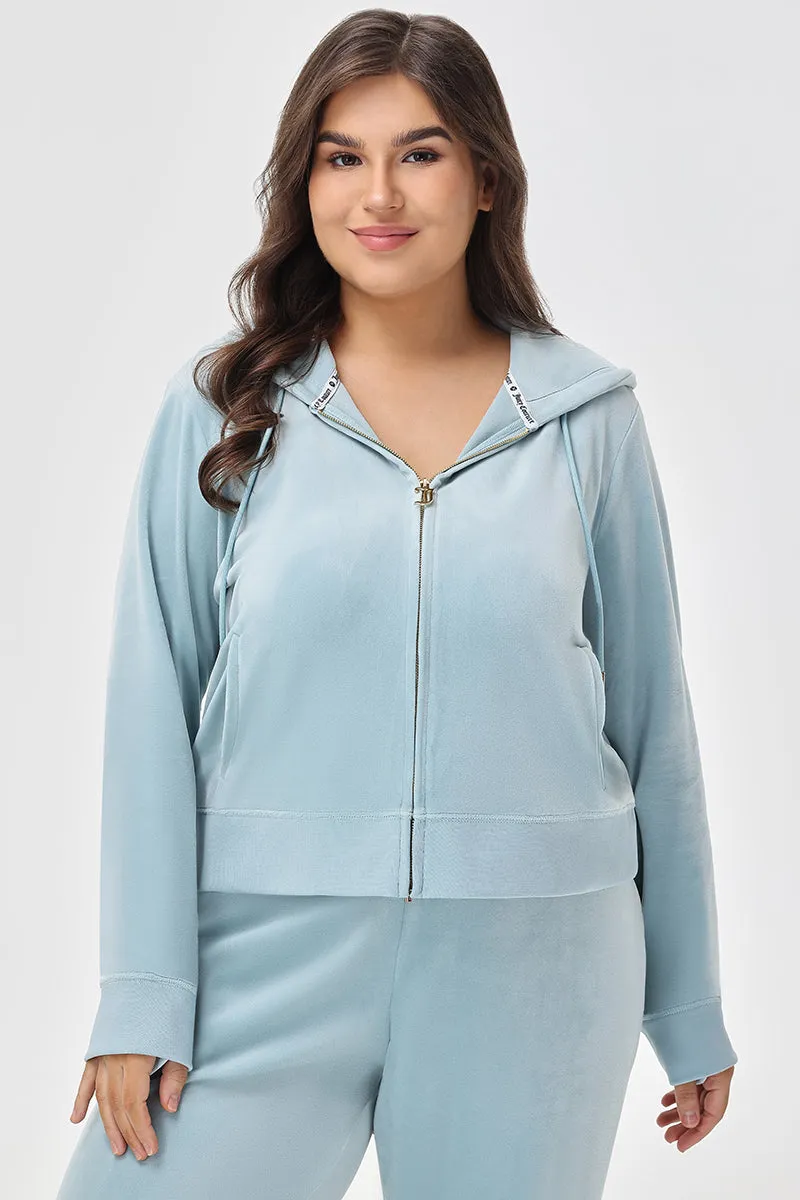 Plus-Size OG Big Bling Velour Hoodie Juicy Couture