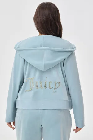 Plus-Size OG Big Bling Velour Hoodie Juicy Couture