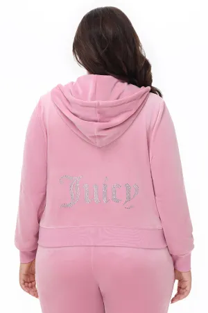 Plus-Size OG Big Bling Velour Hoodie Juicy Couture