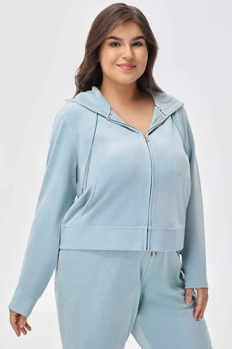 Plus-Size OG Big Bling Velour Hoodie Juicy Couture
