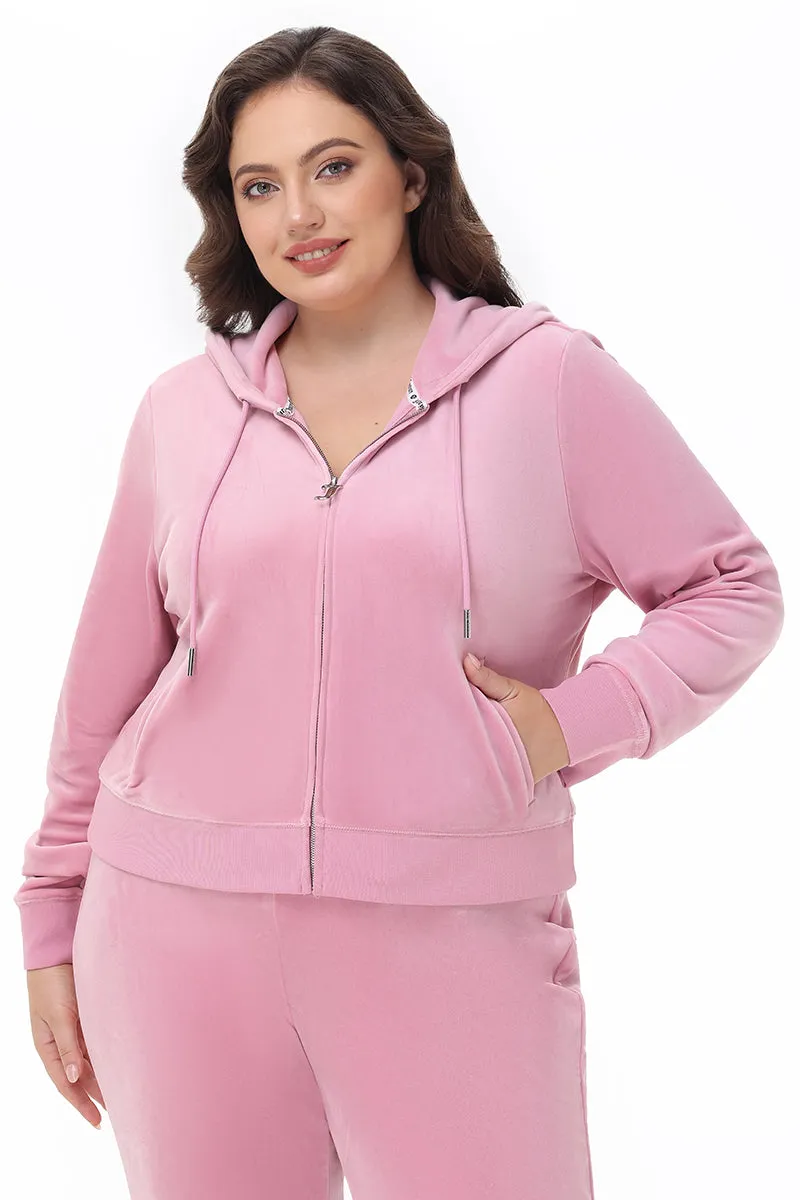 Plus-Size OG Big Bling Velour Hoodie Juicy Couture