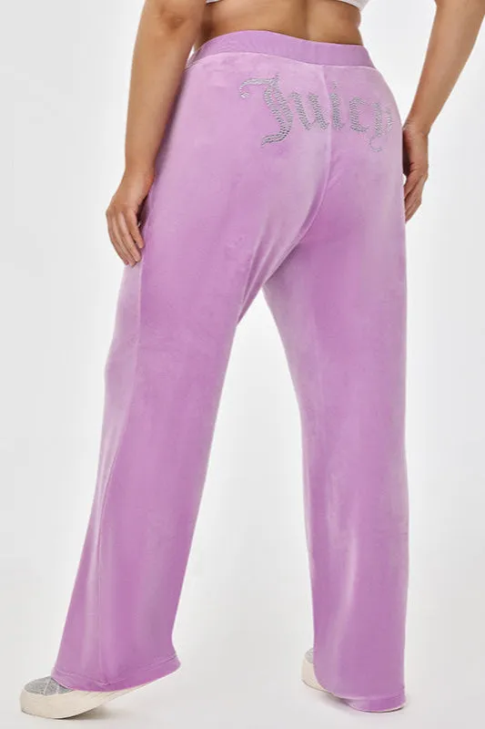 Plus-Size OG Big Bling Velour Track Pants Juicy Couture
