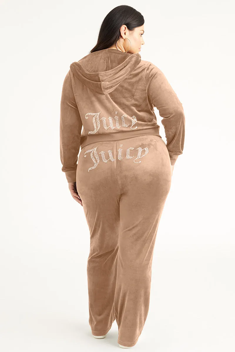 Plus-Size OG Big Bling Velour Track Pants Juicy Couture