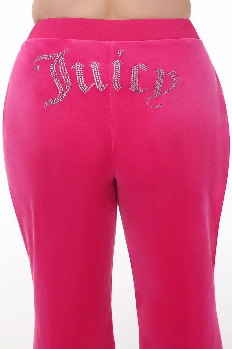 Plus-Size OG Big Bling Velour Track Pants Juicy Couture
