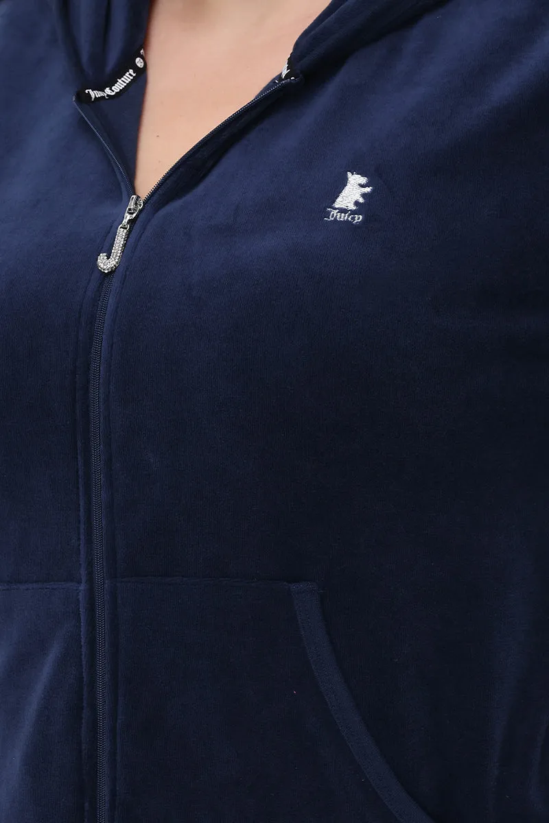 Plus-Size Scottie Cotton Velour Hoodie Juicy Couture