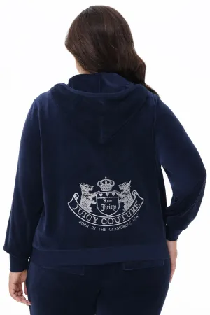 Plus-Size Scottie Cotton Velour Hoodie Juicy Couture
