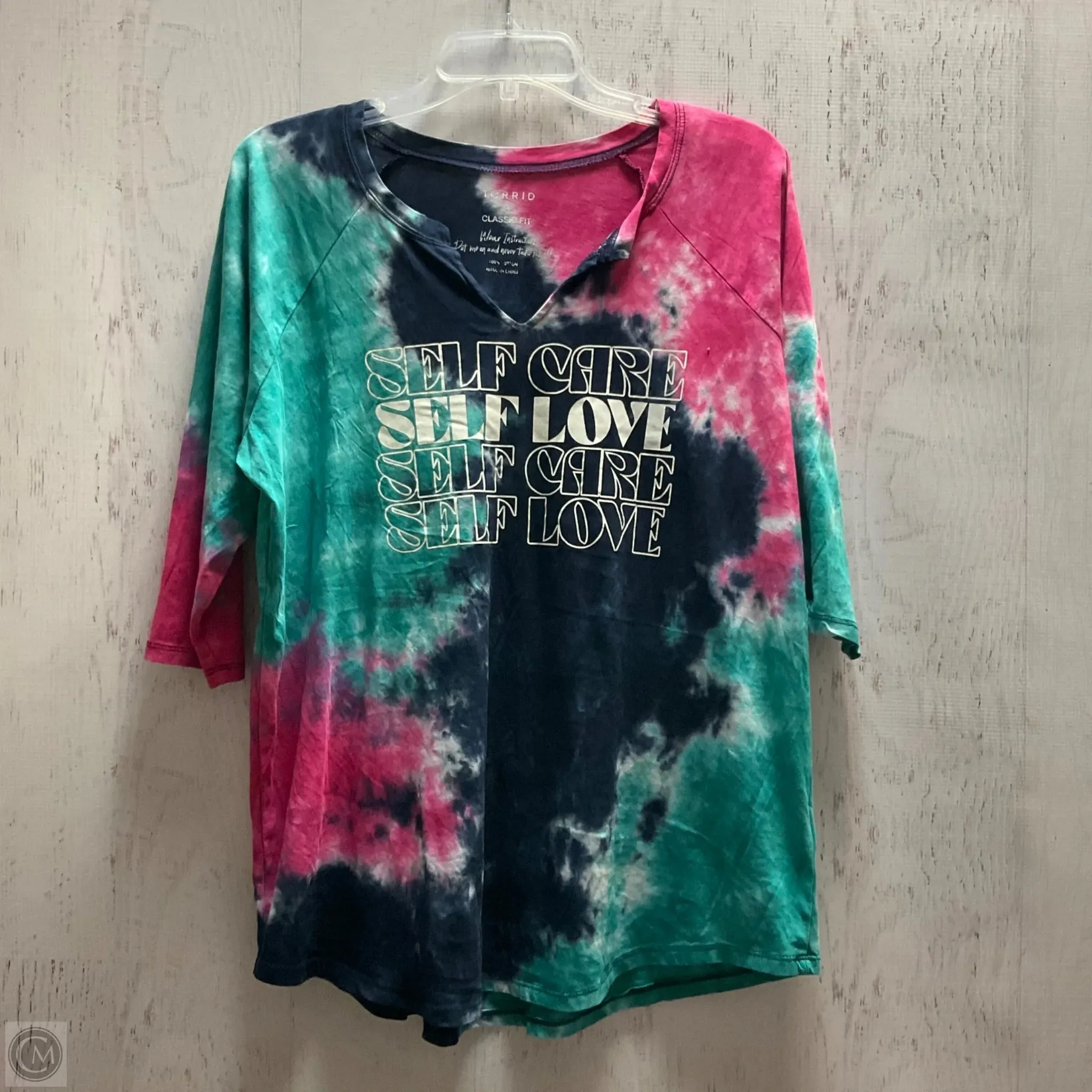 Top Long Sleeve By Torrid In Tie Dye Print, Size: Xl