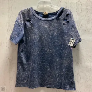 Top Short Sleeve Basic By Bibi In Blue, Size: L