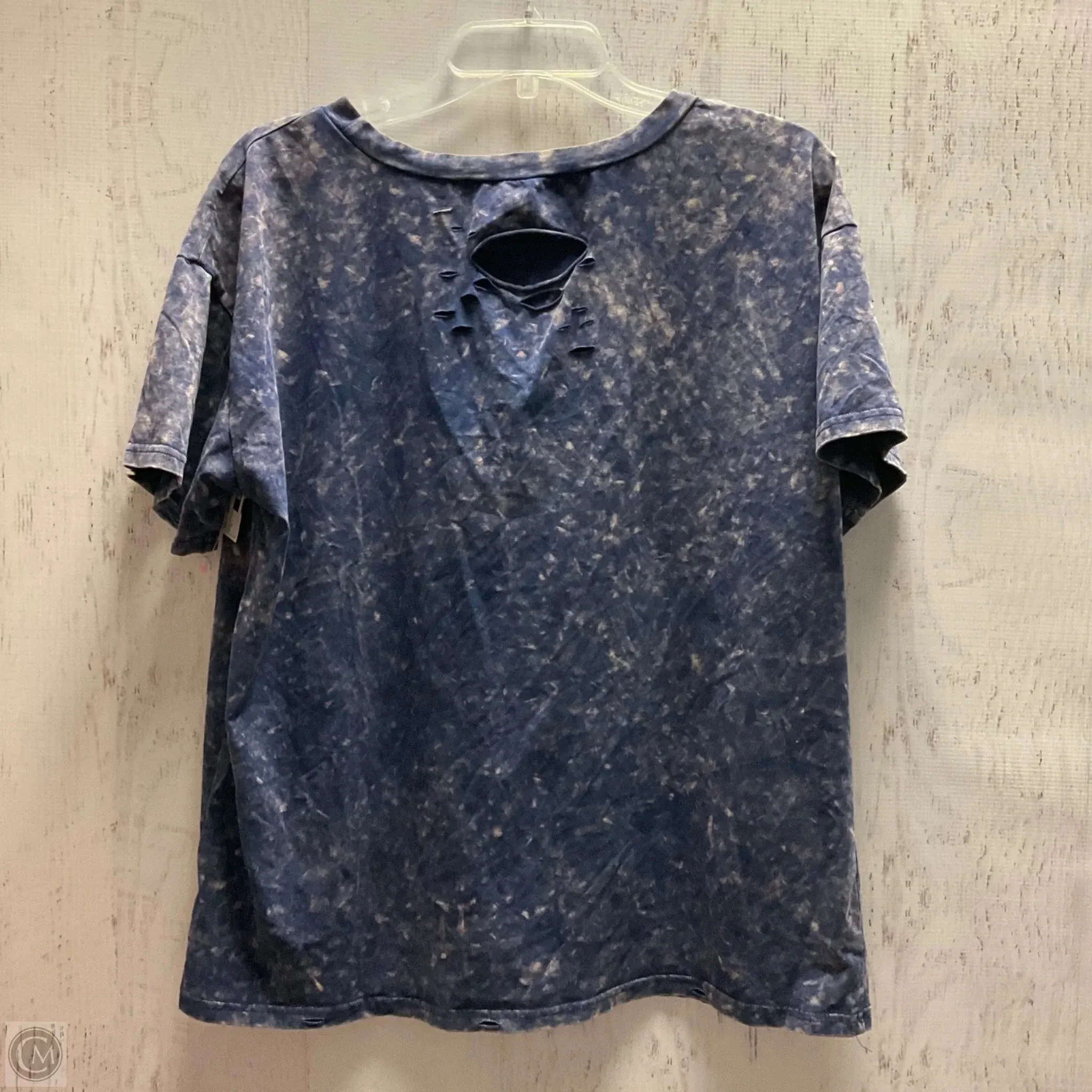 Top Short Sleeve Basic By Bibi In Blue, Size: L