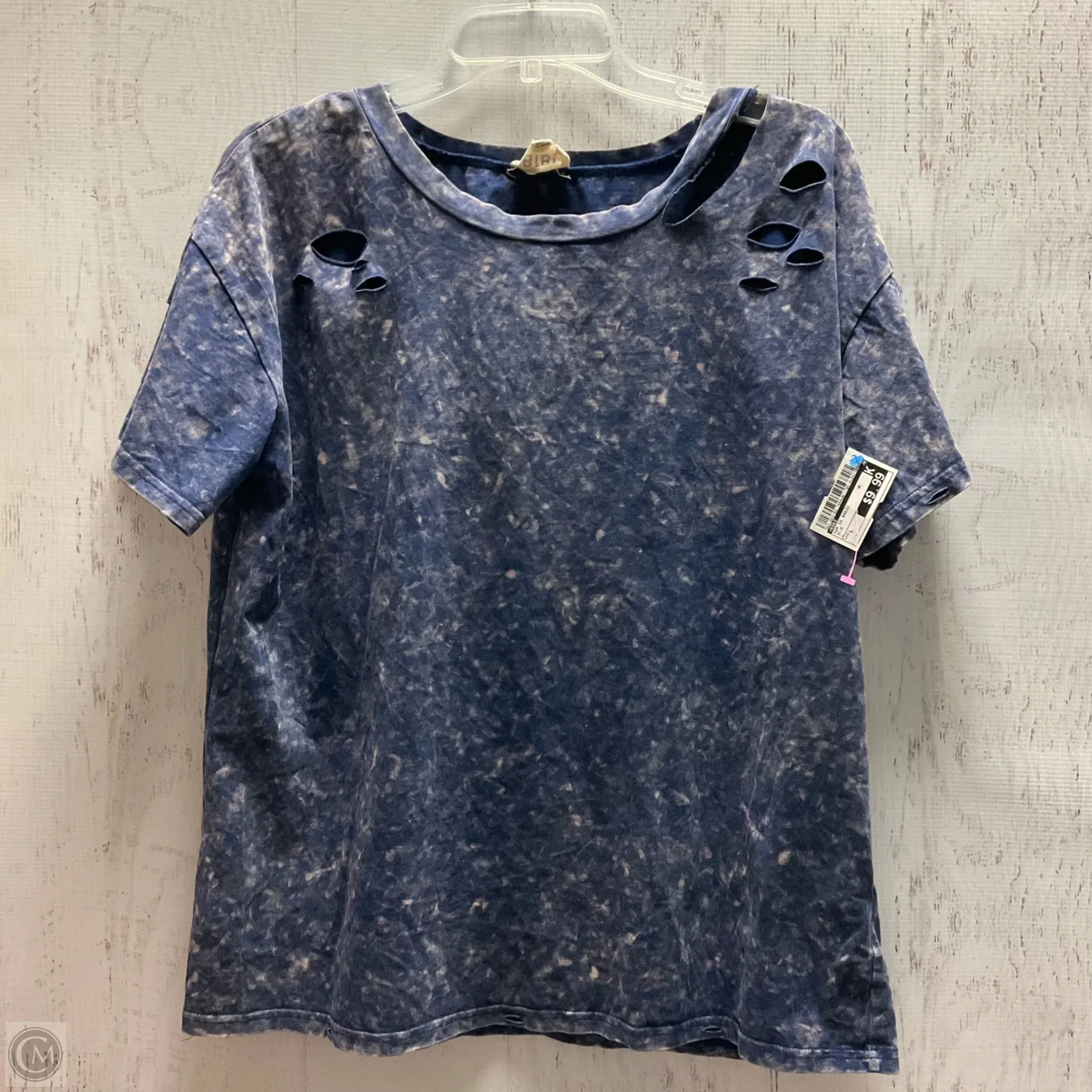 Top Short Sleeve Basic By Bibi In Blue, Size: L