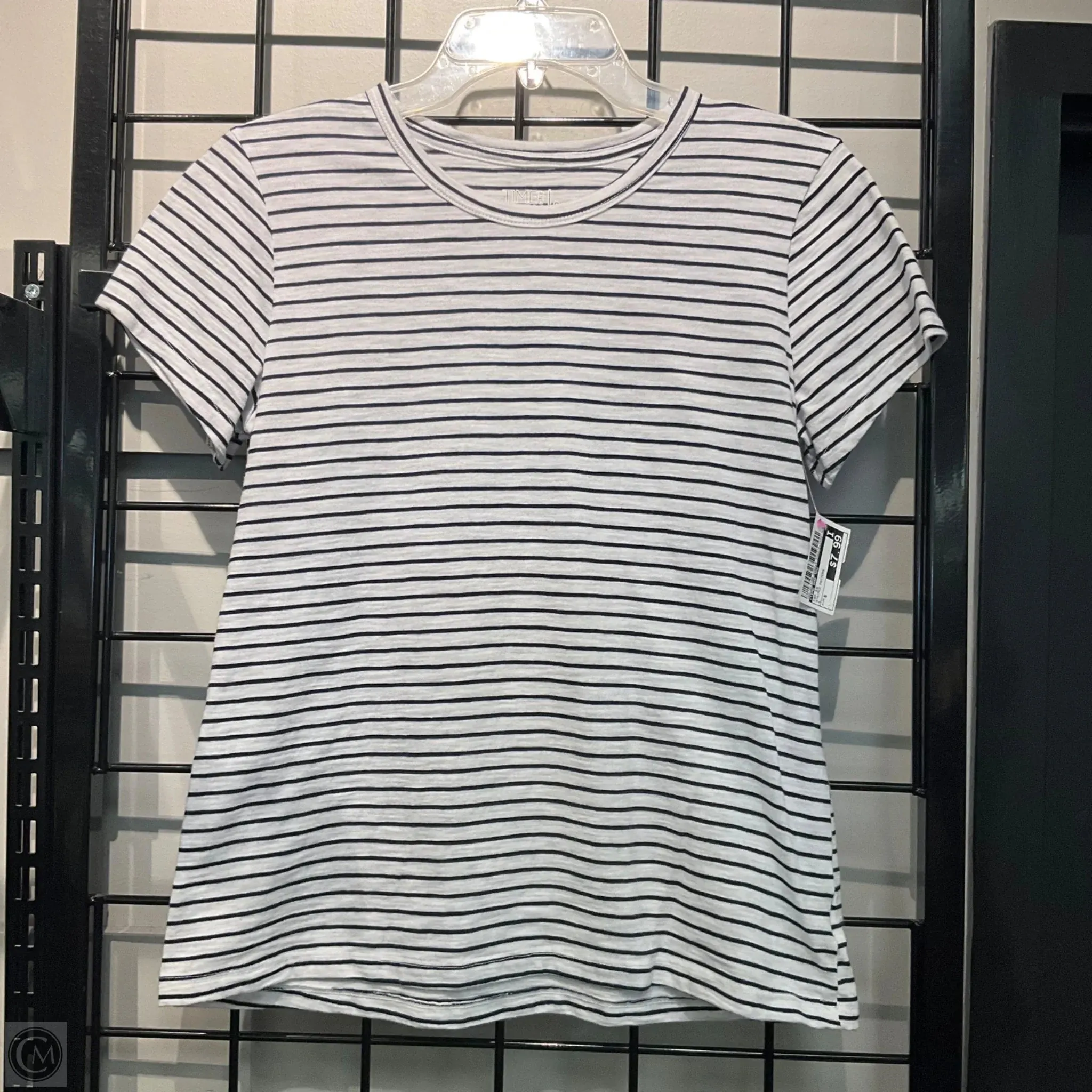 Top Short Sleeve By Time And Tru In Striped Pattern, Size: S
