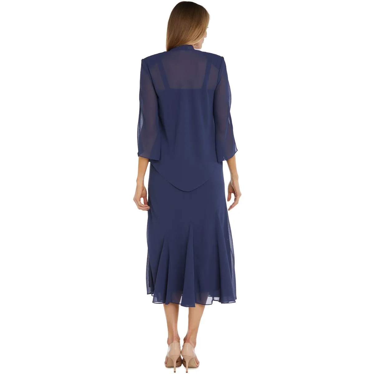 Womens Chiffon Sleeveless Dress With Jacket