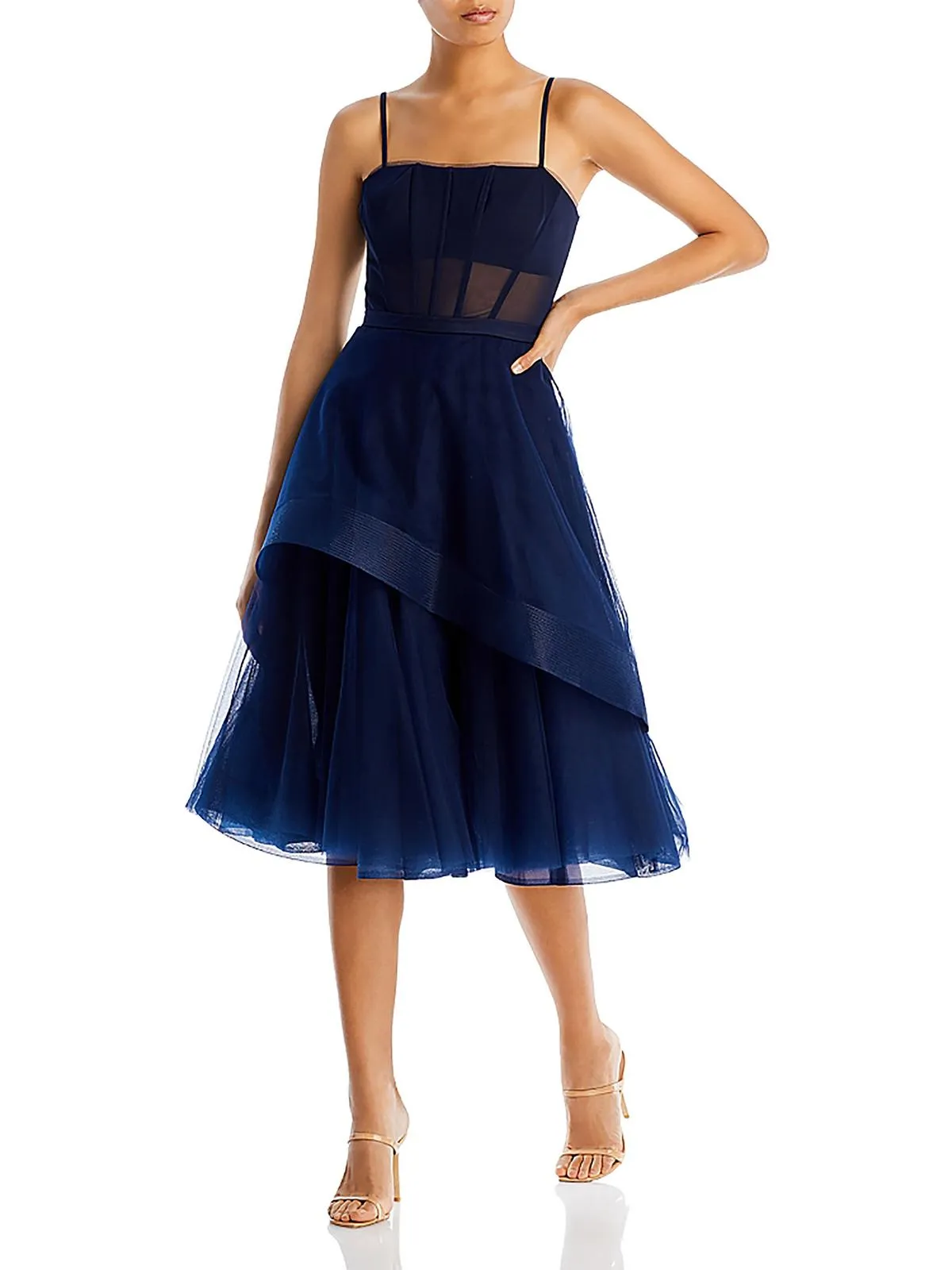 Womens Tulle Prom Midi Dress